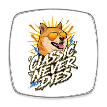 Classic Never Dies Four-legged Sunglasses - Square fridge magnet - white - Front