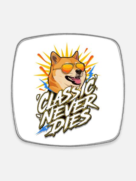 Classic Never Dies Four-legged Sunglasses - Square fridge magnet - white