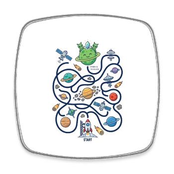 Cosmic Cutie: Galactic Maze - Square fridge magnet - white - Front