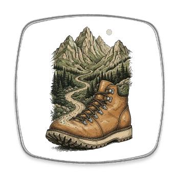 Hiking - Outdoor Adventure - Square fridge magnet - white - Front
