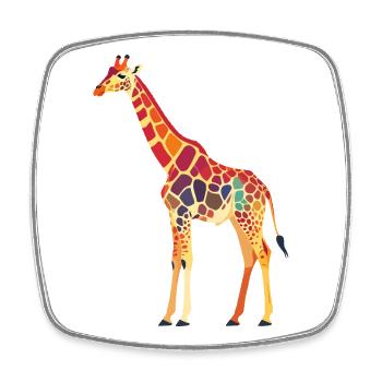 Motif vibrant des couleurs de girafes - Magnet carré - blanc - Devant