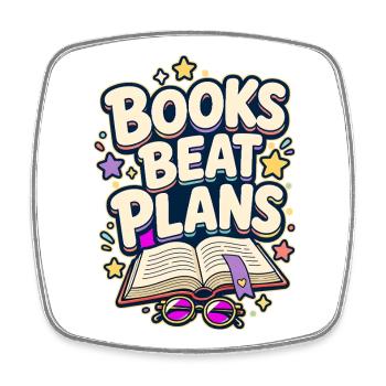 BOOKS BEAT PLANS Nap - Square fridge magnet - white - Front