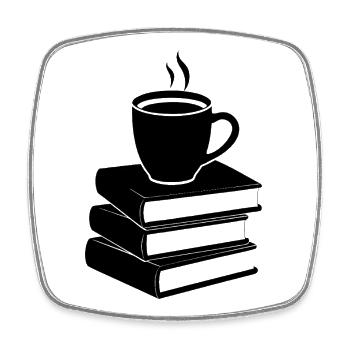 Coffee and Books - Square fridge magnet - white - Front