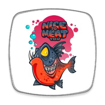 Nice to Meat You - Magnet carré - blanc - Devant