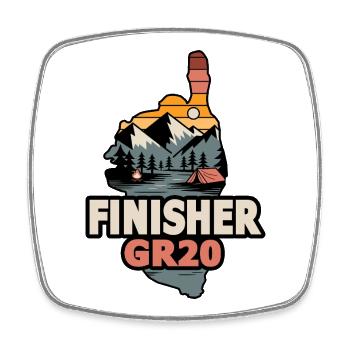 GR20 Corse Finisher - Magnet carré - blanc - Devant