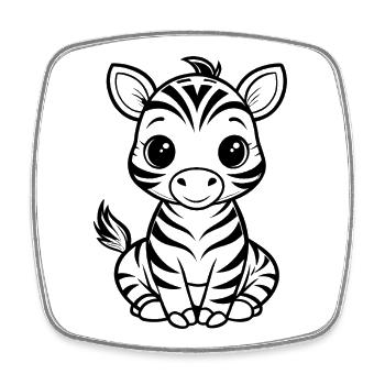 Cute zebra - Square fridge magnet - white - Front