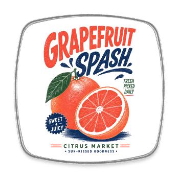 Grapefruit Splash Citrus Motif - Square fridge magnet - white - Front