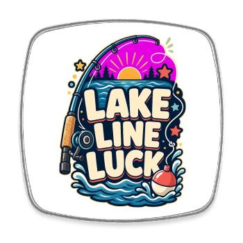 LAKE LINE LUCK Angeln - Viereckiger Kühlschrankmagnet - Weiß - Vorne