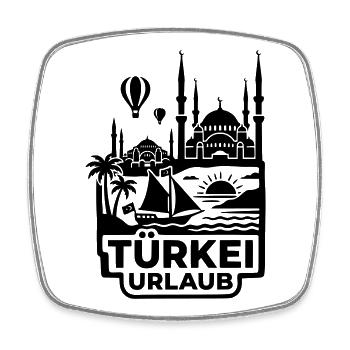 Türkei Urlaub Souvenir - Viereckiger Kühlschrankmagnet - Weiß - Vorne