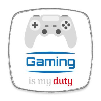Le jeu vidéo est ma manette de jeu de service - Magnet carré - blanc - Devant
