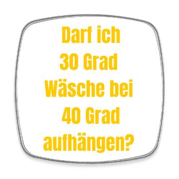 Wäsche Grad Spruch 30/40 Grad Frage - Viereckiger Kühlschrankmagnet - Weiß - Vorne