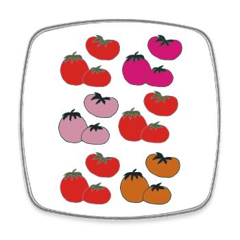 Tomato Pop Art Colour Play - Square fridge magnet - white - Front