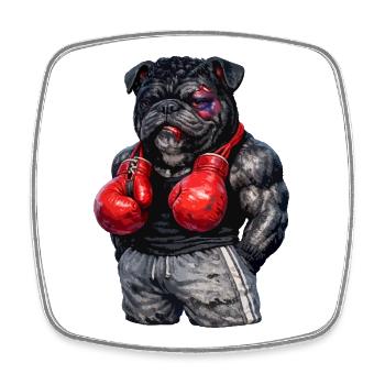 Bulldog Keitje - Square fridge magnet - white - Front
