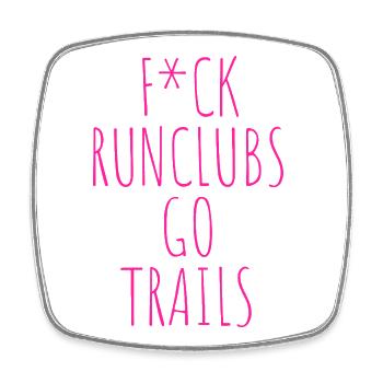 F*CK RUNCLUBS GO TRAILS - Viereckiger Kühlschrankmagnet - Weiß - Vorne