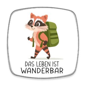 Das Leben Ist Wanderbar Lustiges Wander Motiv - Viereckiger Kühlschrankmagnet - Weiß - Vorne