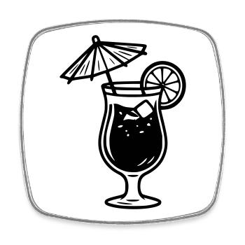 cocktail - Square fridge magnet - white - Front
