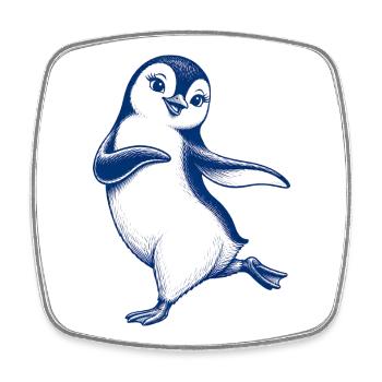 Cute dancing penguin for girls - Square fridge magnet - white - Front