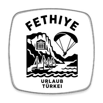 Fethiye Urlaub Türkei - Viereckiger Kühlschrankmagnet - Weiß - Vorne