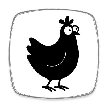 Huhn - Viereckiger Kühlschrankmagnet - Weiß - Vorne