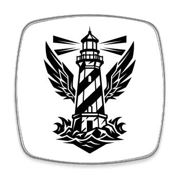 Icône de la Côte du Phare - Magnet carré - blanc - Devant