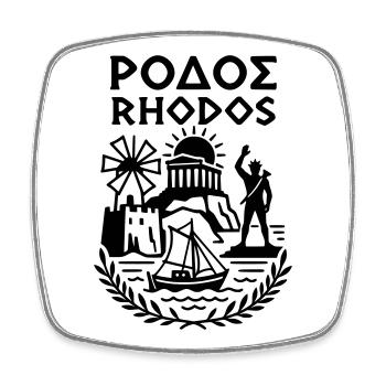 Rhodos Griechenland Urlaub - Viereckiger Kühlschrankmagnet - Weiß - Vorne