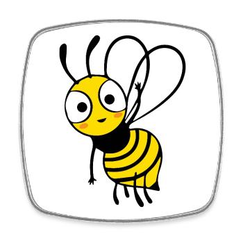 Apiculteur qui agite les abeilles, apiculteur - Magnet carré - blanc - Devant