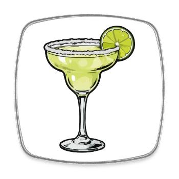Illustration en verre de Margarita au citron vert - Magnet carré - blanc - Devant