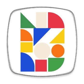 Mosaïque de blocs de couleur géométriques - Magnet carré - blanc - Devant