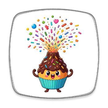 Explosion colorée de cupcakes - Magnet carré - blanc - Devant