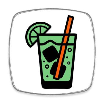 Cocktail Glass Summer Drink Vacances de garçon pour filles - Magnet carré - blanc - Devant