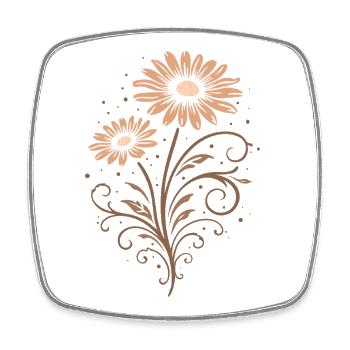 Marguerites – Motif floral de la nature estivale - Magnet carré - blanc - Devant
