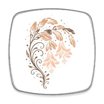 Cactus de Noël – Motif floral de la nature - Magnet carré - blanc - Devant