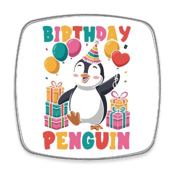 Pingouin mignon - Cadeau pour l’amoureux des manchots - Magnet carré - blanc - Devant