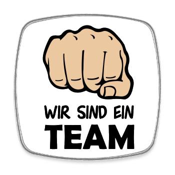 faust_team_002 - Viereckiger Kühlschrankmagnet - Weiß - Vorne