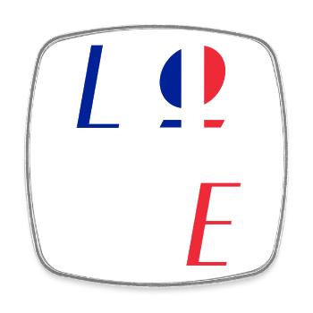 Love Frankreich Emblem - Viereckiger Kühlschrankmagnet - Weiß - Vorne