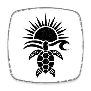 Turtle Summer Shirt - Square fridge magnet - white - Front