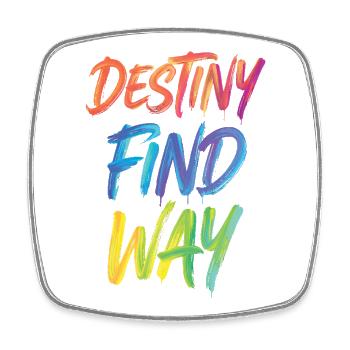 Destiny Find Way Zitattext Gemälde Druck - Viereckiger Kühlschrankmagnet - Weiß - Vorne