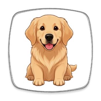 Golden Retriever Hundebaby Welpe Geschenk  - Viereckiger Kühlschrankmagnet - Weiß - Vorne