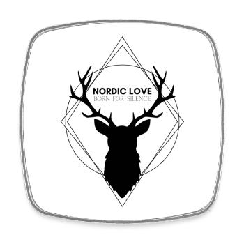 AMOUR NORDIQUE - Born_for_Silence - Magnet carré - blanc - Devant