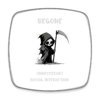 Interactions sociales inutiles de BeGone - Magnet carré - blanc - Devant