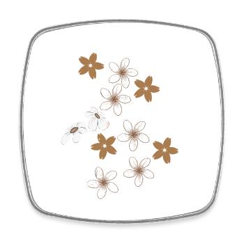 Boho Blumen Muster - Cottagecore Aesthetic  - Viereckiger Kühlschrankmagnet - Weiß - Vorne