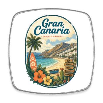 Affiche de Gran Canaria Endless Sunshine - Magnet carré - blanc - Devant