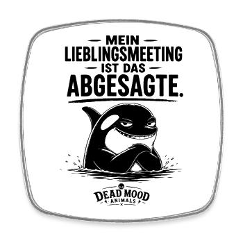 Lustiges Orca Meeting | Büro Humor & Homeoffice - Viereckiger Kühlschrankmagnet - Weiß - Vorne