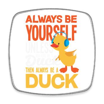 Motifs drôles de canards Citons amoureux de canards - Magnet carré - blanc - Devant