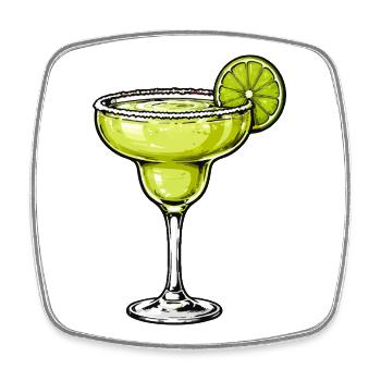 Silhouette de Margarita au citron vert - Magnet carré - blanc - Devant