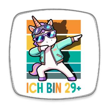 Ich Bin 29 Plus Einhorn Geburtstag - Viereckiger Kühlschrankmagnet - Weiß - Vorne