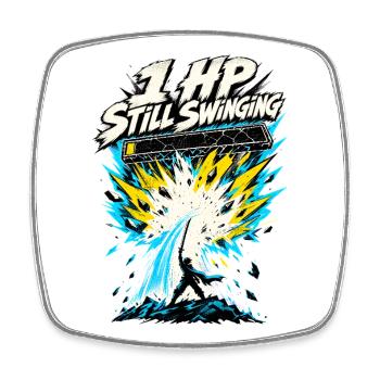 1 HP Still Swinging Fight HUD Challenge Momen - Square fridge magnet - white - Front