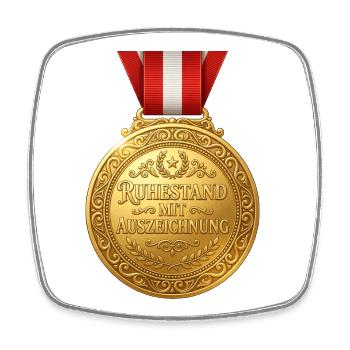Ruhestand mit Auszeichnung – Goldmedaille Design - Viereckiger Kühlschrankmagnet - Weiß - Vorne