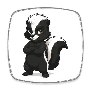 Confident Skunk Mascot - Square fridge magnet - white - Front