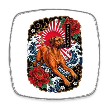Rhodesian Ridgeback im Japan Tattoo Stil - Viereckiger Kühlschrankmagnet - Weiß - Vorne